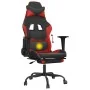 Silla gaming de masaje y reposapiés cuero sintético negro rojo de , Sillones para videojuegos - Ref: Foro24-345412, Precio: 1...
