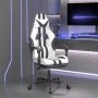 Silla gaming giratoria reposapiés cuero sintético blanco negro by , Gaming chairs - Ref: Foro24-349541, Price: 113,27 €, Disc...