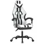 Silla gaming giratoria reposapiés cuero sintético blanco negro by , Gaming chairs - Ref: Foro24-349541, Price: 113,27 €, Disc...