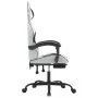 Silla gaming giratoria reposapiés cuero sintético blanco negro by , Gaming chairs - Ref: Foro24-349541, Price: 113,27 €, Disc...