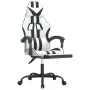 Silla gaming giratoria reposapiés cuero sintético blanco negro by , Gaming chairs - Ref: Foro24-349541, Price: 113,27 €, Disc...