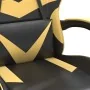 Silla gaming giratoria reposapiés cuero sintético negro dorado de , Sillones para videojuegos - Ref: Foro24-349557, Precio: 1...