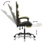 Silla gaming giratoria reposapiés cuero sintético negro dorado de , Sillones para videojuegos - Ref: Foro24-349557, Precio: 1...