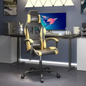 Silla gaming giratoria cuero sintético negro y dorado by , Gaming chairs - Ref: Foro24-349569, Price: 102,27 €, Discount: %