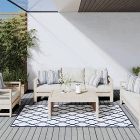Alfombra de exterior azul marino y blanca reversible 100x200 cm de , Protectores para exterior - Ref: Foro24-364784, Precio: ...