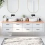 Encimera baño madera maciza tratada marrón claro 200x50x(2-4)cm by , Countertops - Ref: Foro24-3156173, Price: 133,06 €, Disc...