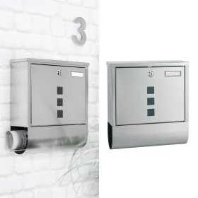 HI Buzón con compartimento de periódicos acero inox 30,5x9,6x33,5 cm by , mail slots - Ref: Foro24-445595, Price: 39,12 €, Di...