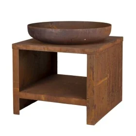 Esschert Design Brasero con almacenaje para leña color oxidado 62 cm de , Chimeneas - Ref: Foro24-444907, Precio: 374,30 €, D...