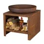 Esschert Design Brasero con almacenaje para leña color oxidado 62 cm de , Chimeneas - Ref: Foro24-444907, Precio: 374,30 €, D...