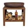 Esschert Design Brasero con almacenaje para leña color oxidado 62 cm de , Chimeneas - Ref: Foro24-444907, Precio: 374,30 €, D...