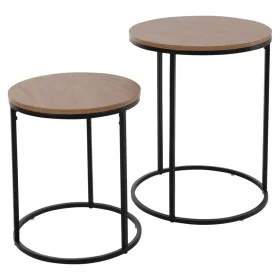 H&S Collection Mesas auxiliares 2 pzas superficie madera natural negro de , Mesas auxiliares - Ref: Foro24-445878, Precio: 59...