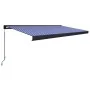 Toldo de carrete manual azul y blanco 500x300 cm de , Toldos - Ref: Foro24-3052710, Precio: 613,06 €, Descuento: %