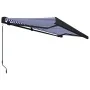 Toldo de carrete manual azul y blanco 500x300 cm de , Toldos - Ref: Foro24-3052710, Precio: 613,06 €, Descuento: %