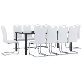 Juego de comedor 11 piezas cuero sintético blanco de , muebles para cocinas y comedores - Ref: Foro24-3053169, Precio: 985,02...