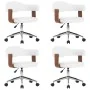 Sillas de comedor giratorias 4 uds madera curvada cuero blanco de , Sillas de comedor - Ref: Foro24-3054894, Precio: 533,97 €...