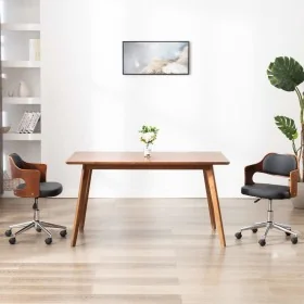 Sillas de comedor giratorias 2 uds madera curvada y cuero negro by , dining chairs - Ref: Foro24-3054926, Price: 304,29 €, Di...