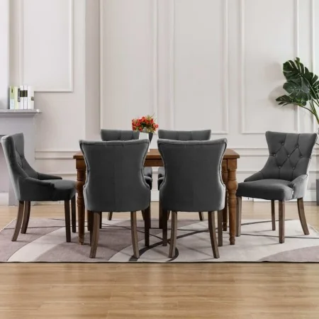 Sillas de comedor 6 unidades tela gris de , Sillas de comedor - Ref: Foro24-3058306, Precio: 918,64 €, Descuento: %