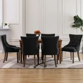 Sillas de comedor 6 unidades tela negras de , Sillas de comedor - Ref: Foro24-3058304, Precio: 977,53 €, Descuento: %