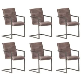 Sillas voladizas de comedor 6 unidades cuero auténtico marrón by , dining chairs - Ref: Foro24-3059806, Price: 878,36 €, Disc...