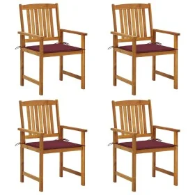 Sillas de jardín con cojines 4 unidades madera maciza de acacia de , Sillas de jardín - Ref: Foro24-3061186, Precio: 309,74 €...
