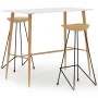 Juego de mesa alta y taburetes de bar de 3 piezas blanco de , muebles para cocinas y comedores - Ref: Foro24-3057836, Precio:...