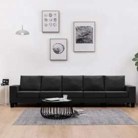 Sofá de 5 plazas de tela negro de , Sofás - Ref: Foro24-287146, Precio: 538,41 €, Descuento: %