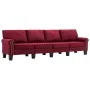 Sofá de 4 plazas de tela color vino tinto de , Sofás - Ref: Foro24-287178, Precio: 456,91 €, Descuento: %
