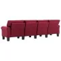 Sofá de 4 plazas de tela color vino tinto de , Sofás - Ref: Foro24-287178, Precio: 456,91 €, Descuento: %