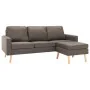 Sofá de 3 plazas con reposapiés de tela gris taupe de , Sofás - Ref: Foro24-288731, Precio: 444,25 €, Descuento: %