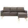 Sofá de 3 plazas con reposapiés de tela gris taupe de , Sofás - Ref: Foro24-288731, Precio: 444,25 €, Descuento: %