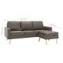 Sofá de 3 plazas con reposapiés de tela gris taupe de , Sofás - Ref: Foro24-288731, Precio: 444,25 €, Descuento: %
