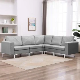 Juego de sofás de 5 piezas tela gris claro de , Sofás - Ref: Foro24-287190, Precio: 611,29 €, Descuento: %