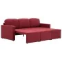 Sofá cama modular de 3 plazas tela color vino tinto de , Sofás - Ref: Foro24-288790, Precio: 453,74 €, Descuento: %