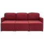 Sofá cama modular de 3 plazas tela color vino tinto de , Sofás - Ref: Foro24-288790, Precio: 453,74 €, Descuento: %