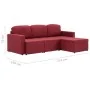 Sofá cama modular de 3 plazas tela color vino tinto de , Sofás - Ref: Foro24-288790, Precio: 453,74 €, Descuento: %
