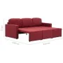 Sofá cama modular de 3 plazas tela color vino tinto de , Sofás - Ref: Foro24-288790, Precio: 453,74 €, Descuento: %