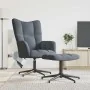 Sillón de relax con taburete terciopelo gris oscuro de , Sillones - Ref: Foro24-328107, Precio: 145,07 €, Descuento: %