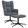 Sillón de relax con taburete terciopelo gris oscuro de , Sillones - Ref: Foro24-328107, Precio: 145,07 €, Descuento: %
