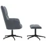 Sillón de relax con taburete terciopelo gris oscuro de , Sillones - Ref: Foro24-328107, Precio: 145,07 €, Descuento: %