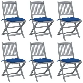 Sillas de jardín plegables 6 uds cojines madera maciza acacia de , Sillas de jardín - Ref: Foro24-3065459, Precio: 323,92 €, ...