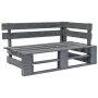 Sofá de jardín esquina de palets madera de pino impregnada gris by , Modular outdoor sofas - Ref: Foro24-3066563, Price: 118,...