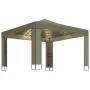 Cenador doble techo y tira luz LED gris taupe 3x3x2,7m 180 g/m² de , Carpas y cenadores - Ref: Foro24-3070303, Precio: 266,76...