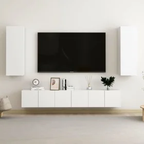 Juego de mueble para TV de 5 piezas madera de ingeniería blanco de , Muebles TV - Ref: Foro24-3074454, Precio: 187,82 €, Desc...