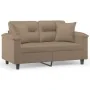 Sofá de 2 plazas con cojines cuero sintético capuchino 120 cm de , Sofás - Ref: Foro24-3200987, Precio: 244,25 €, Descuento: %