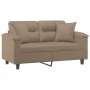 Sofá de 2 plazas con cojines cuero sintético capuchino 120 cm de , Sofás - Ref: Foro24-3200987, Precio: 244,25 €, Descuento: %