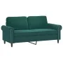 Sofá de 2 plazas con cojines terciopelo verde oscuro 140 cm by , Sofas - Ref: Foro24-3200947, Price: 285,75 €, Discount: %