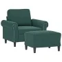 Sillón con taburete terciopelo verde oscuro 60 cm by , Sofas - Ref: Foro24-3201207, Price: 212,73 €, Discount: %