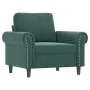 Sillón con taburete terciopelo verde oscuro 60 cm by , Sofas - Ref: Foro24-3201207, Price: 212,73 €, Discount: %