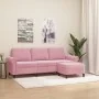 Sofá de 3 plazas con taburete de terciopelo rosa180 cm de , Sofás - Ref: Foro24-3201218, Precio: 373,16 €, Descuento: %