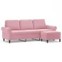 Sofá de 3 plazas con taburete de terciopelo rosa180 cm de , Sofás - Ref: Foro24-3201218, Precio: 373,16 €, Descuento: %